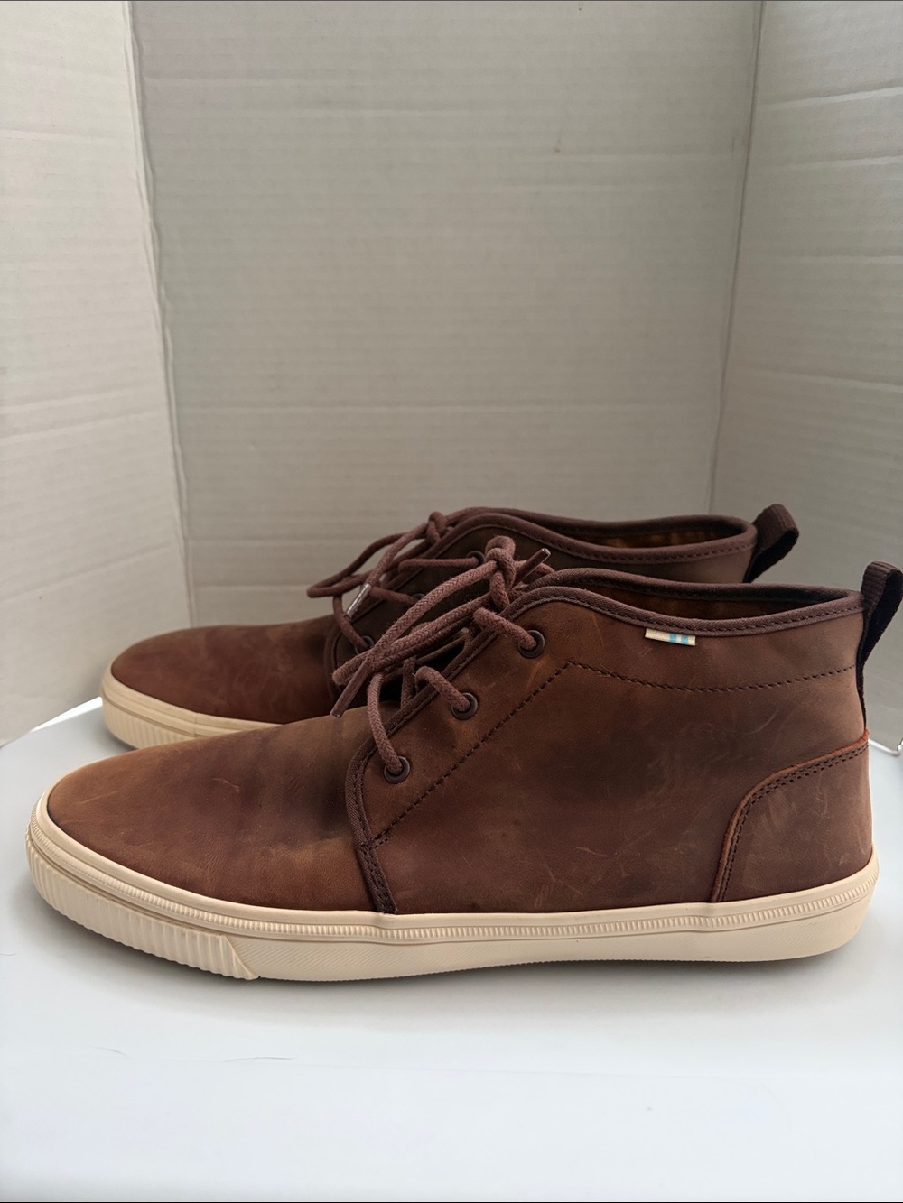 Toms Brown Leather Chukka Sneakers with Cream Outsole
